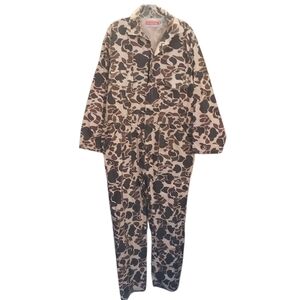 Winchester Coveralls Vintage Overalls Duck Camo Hunting 90s Canvas Zip Up Size L